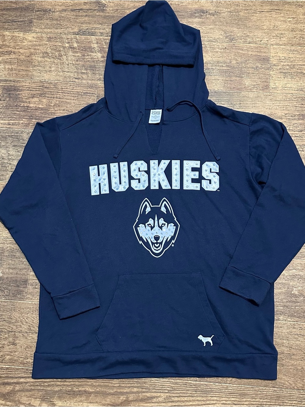 VS PINK UConn HUSKIES BLING HOODIE LARGE